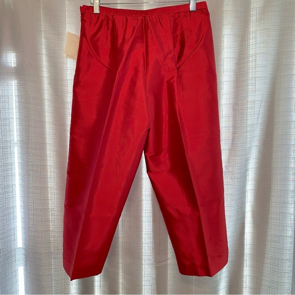 💧Coldwater Creek Red Shimmer 100% Silk Slacks size Petite 6 - Picture 3 of 8